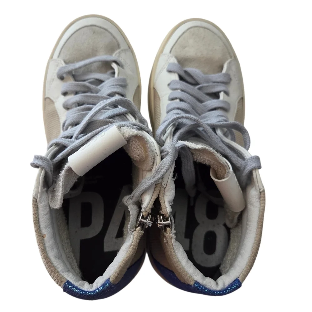 P448 Women's High Top Corduroy Sneakers Size 38 - Picture 2 of 9